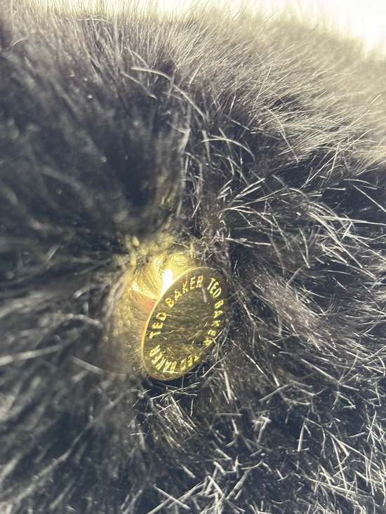 Ted Baker Reversible Black Faux Fur Russian Hat with Gold Accent main image 5